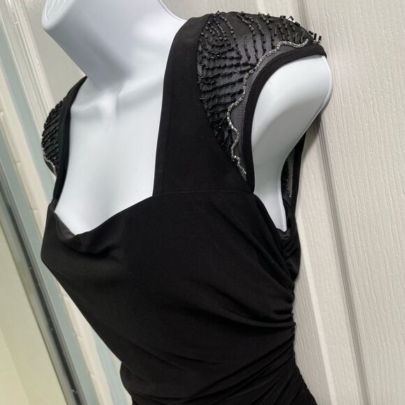 Evan Picone Beaded Shoulder Ruched Dress - Picture 3 of 8